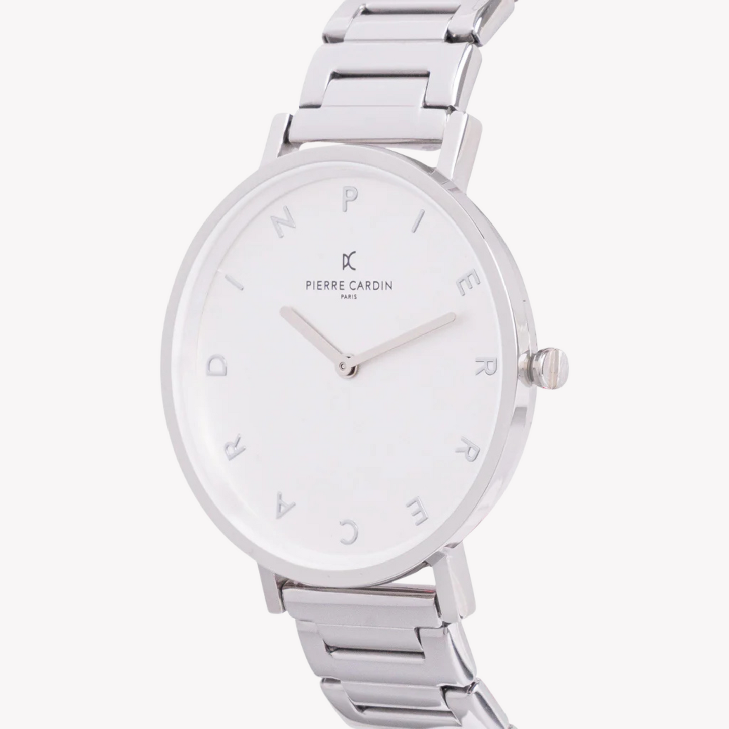 Pierre Cardin Women's Silver Metal Watch, White Dial | Cbv.1130
