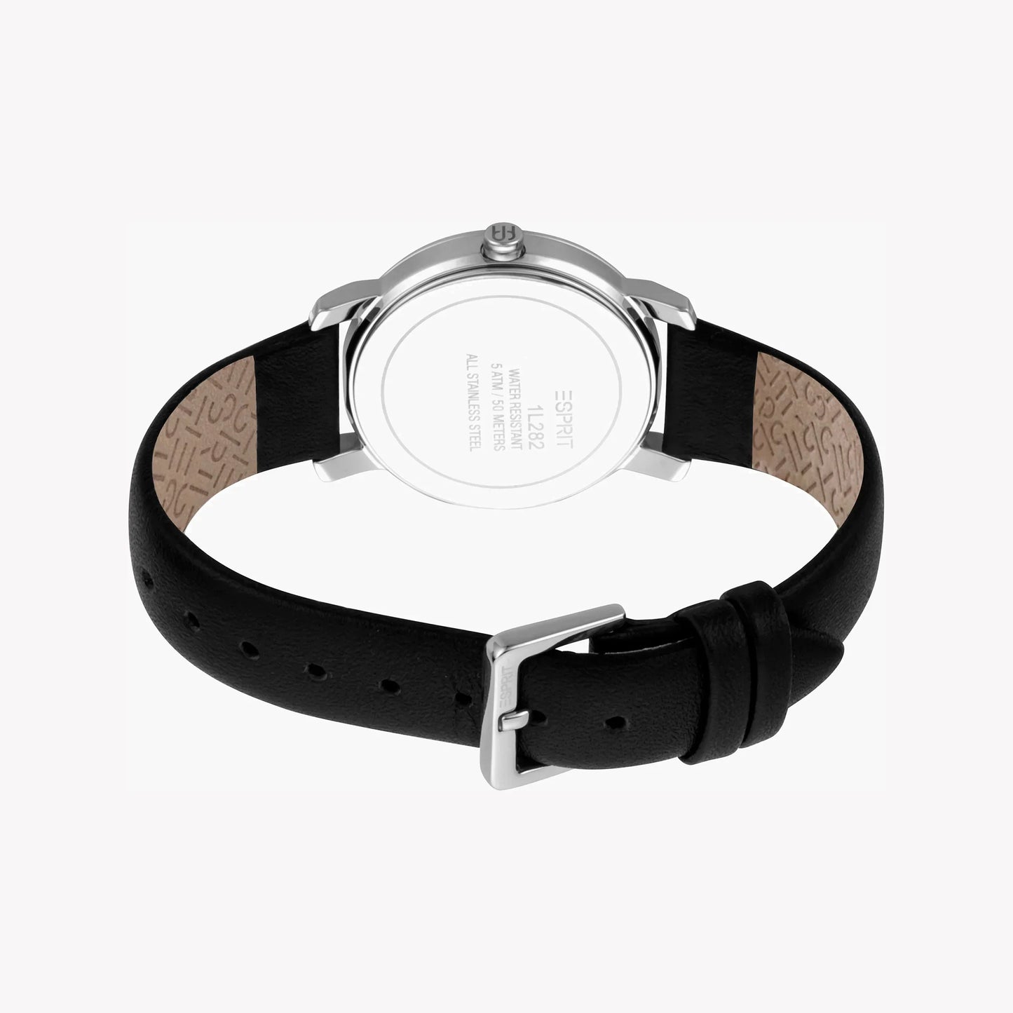 Esprit Women's Black Leather Watch, Black Dial | Es1l183m0015