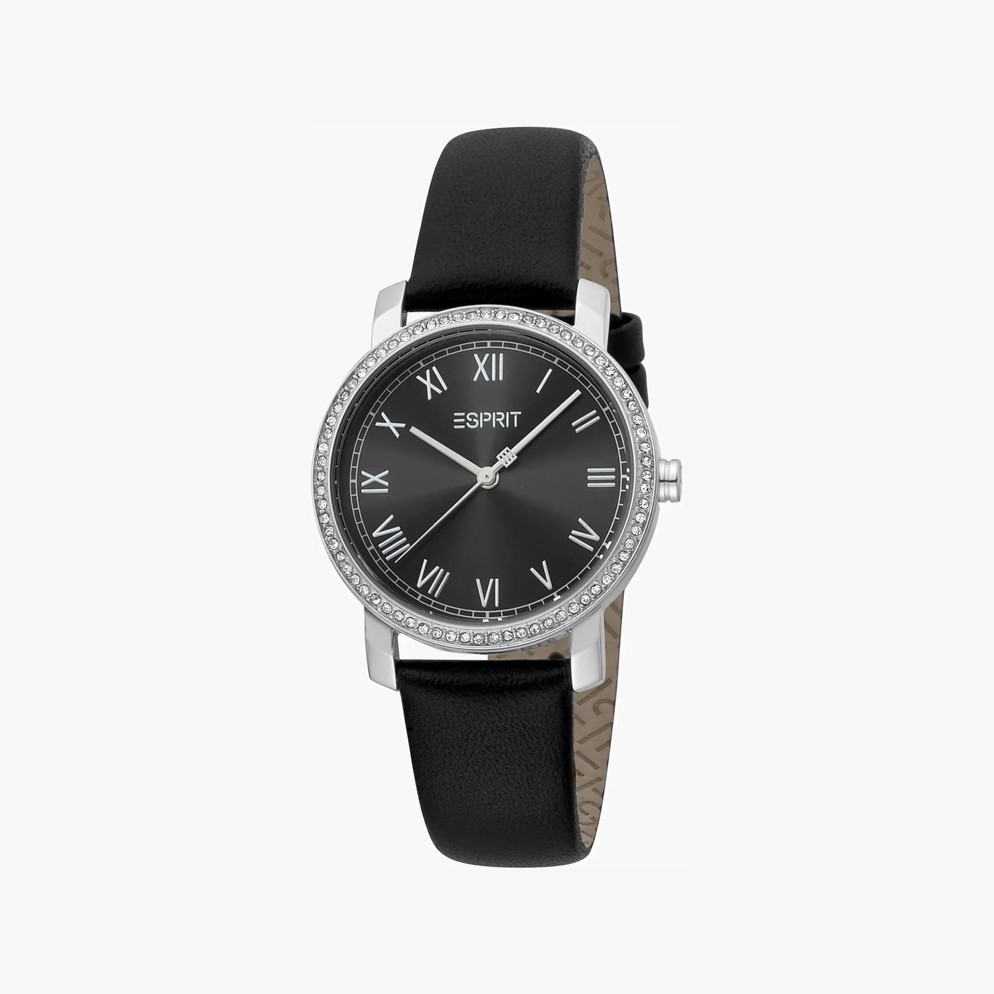 Esprit Women's Black Leather Watch, Black Dial | Es1l183m0015